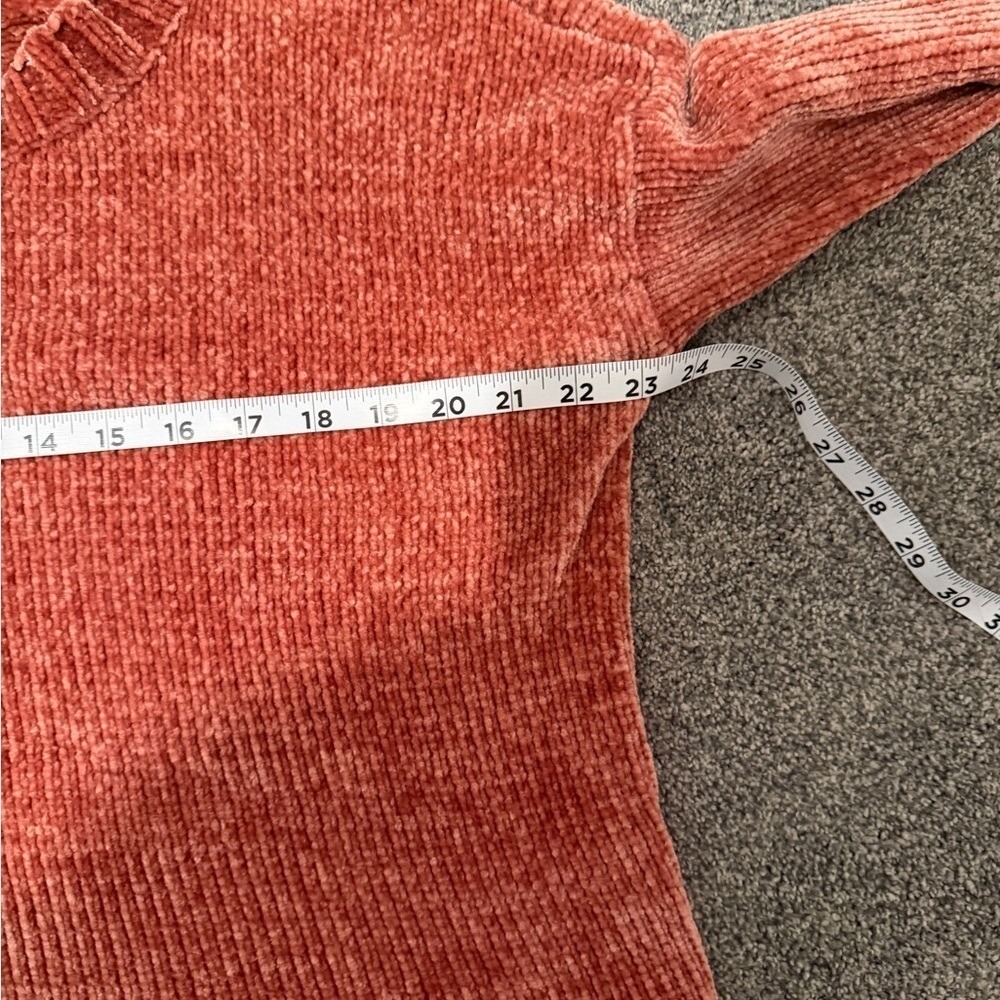Aerie Women Terracotta Orange Chenille Knit Crewneck Oversized Sweater Small - Picture 6 of 9